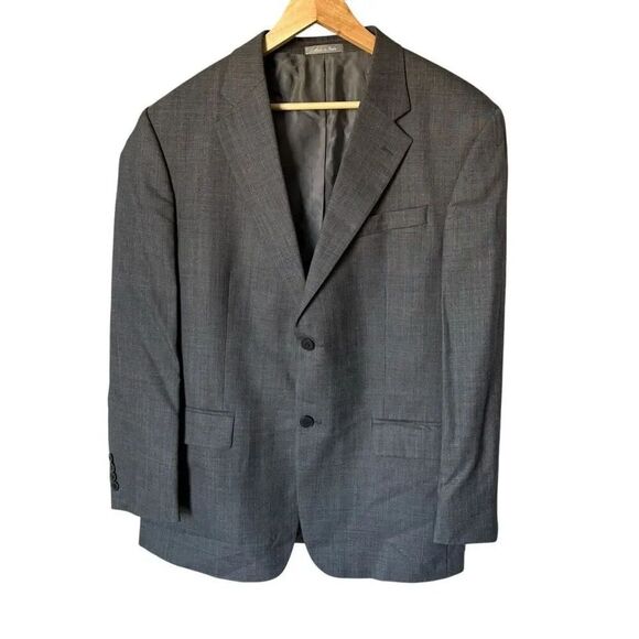Oscar de la Renta Other - Vtg Oscar de la Renta Men’s Gray Wool Cashmere Button Blazer Size 42R Glen Plaid